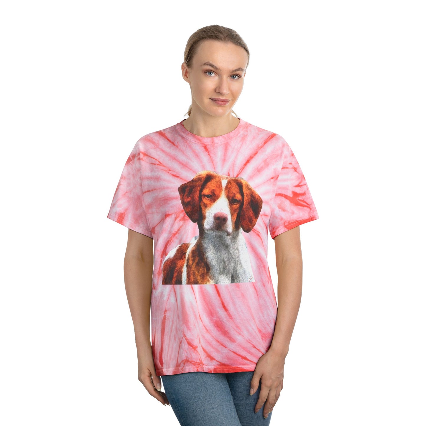Brittany Spaniel 'Gunner' Unisex Tie-Dye Tee, Cyclone