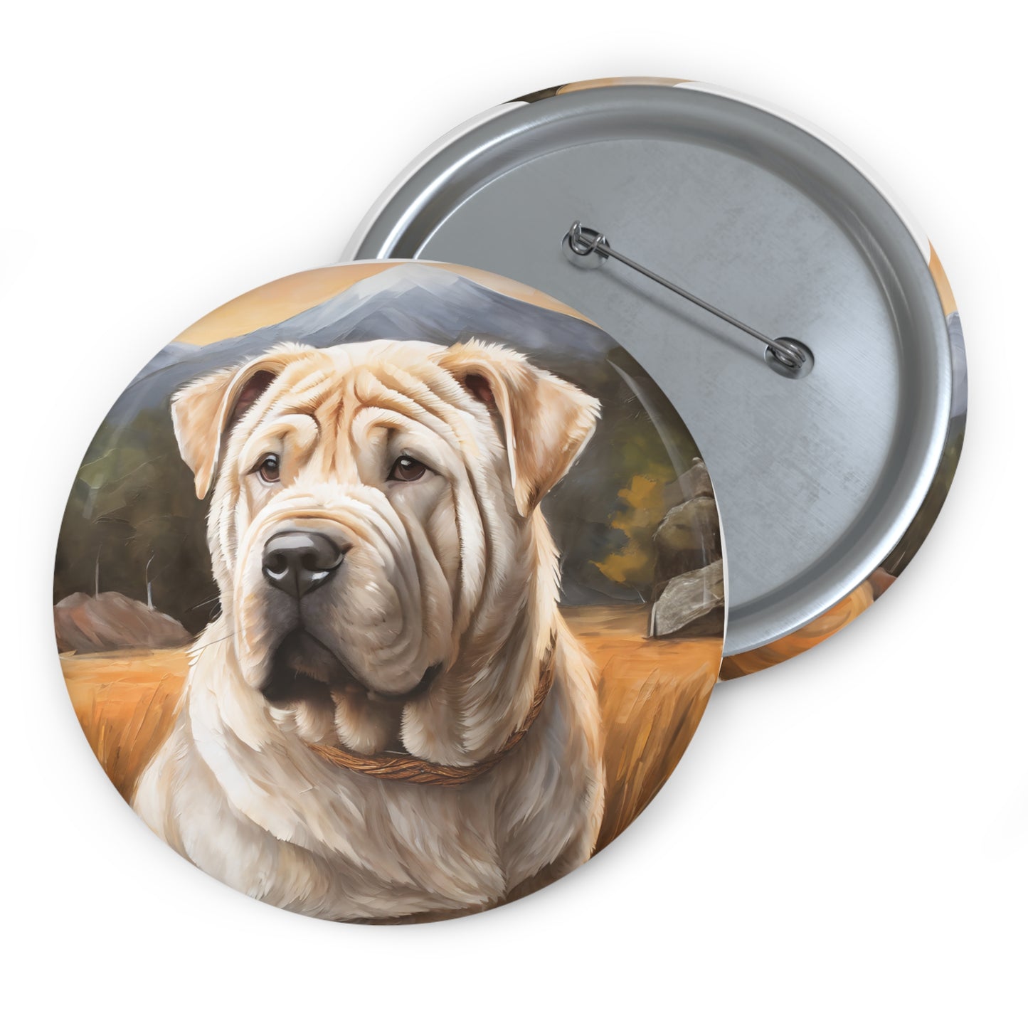 Exquisite Chinese Shar-Pei Metal Pinback Buttons