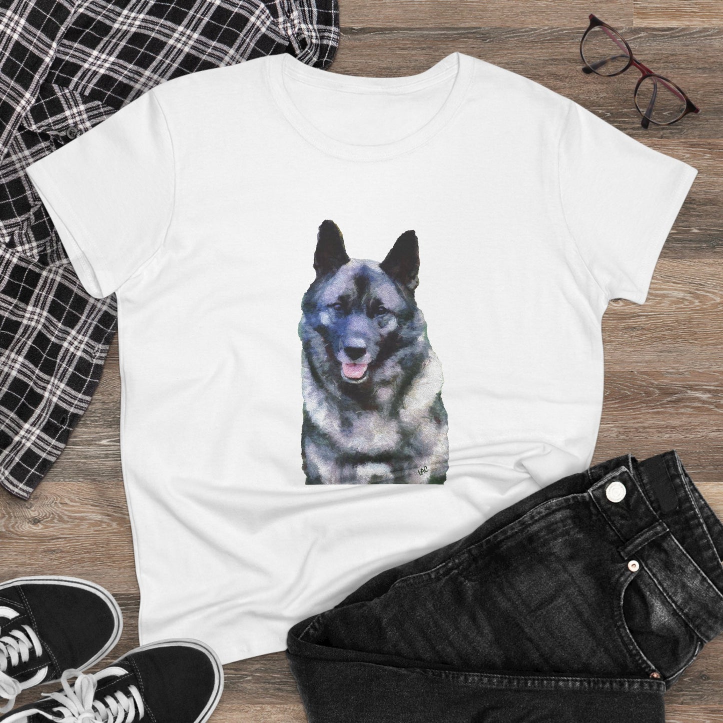 Norwegian Elkhound Women's Midweight Cotton Tee