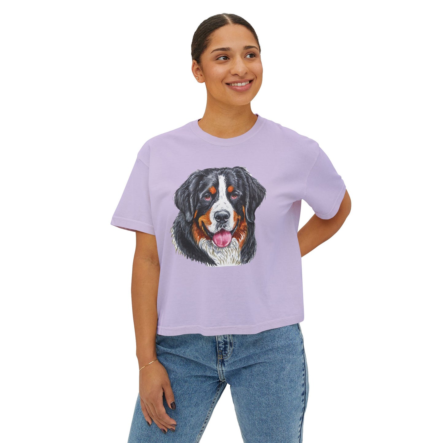 Bernese Mountain Dog #2 Women's Oversized Boxy Tee