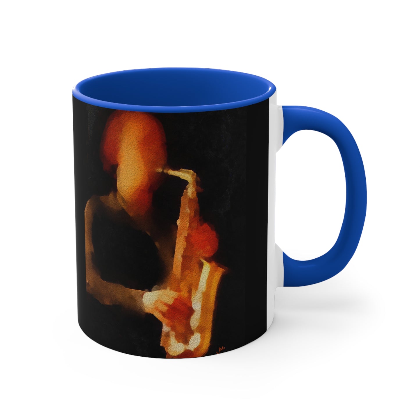 Saxophonist - Accent Coffee Mug, 11oz