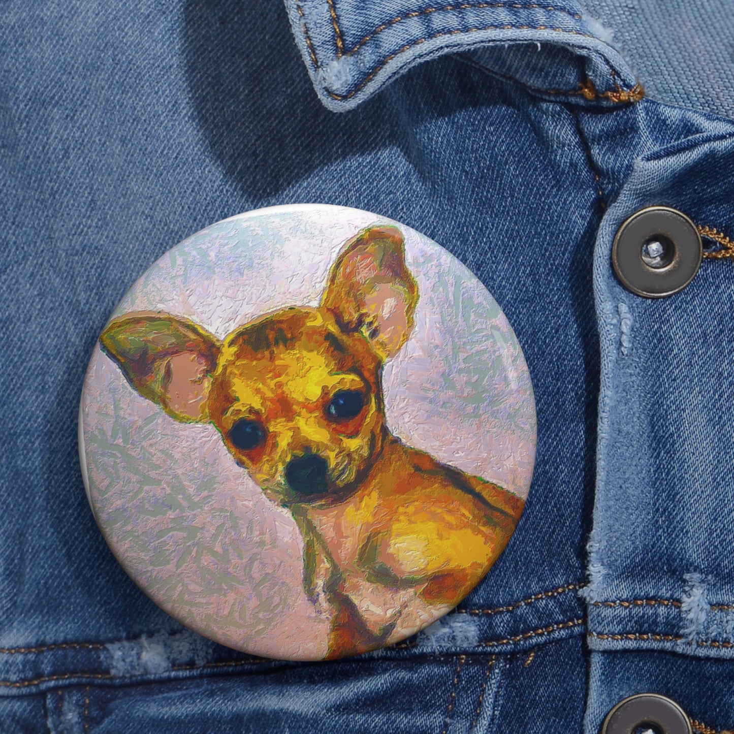 Chihuahua 'Belle' Metal Pinback Button
