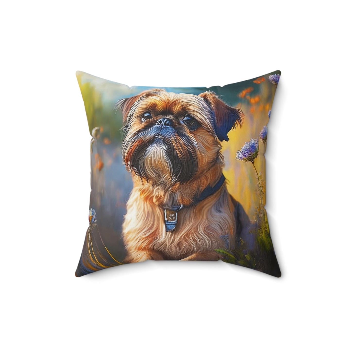 Brussels Griffon Spun Polyester Throw Pillow