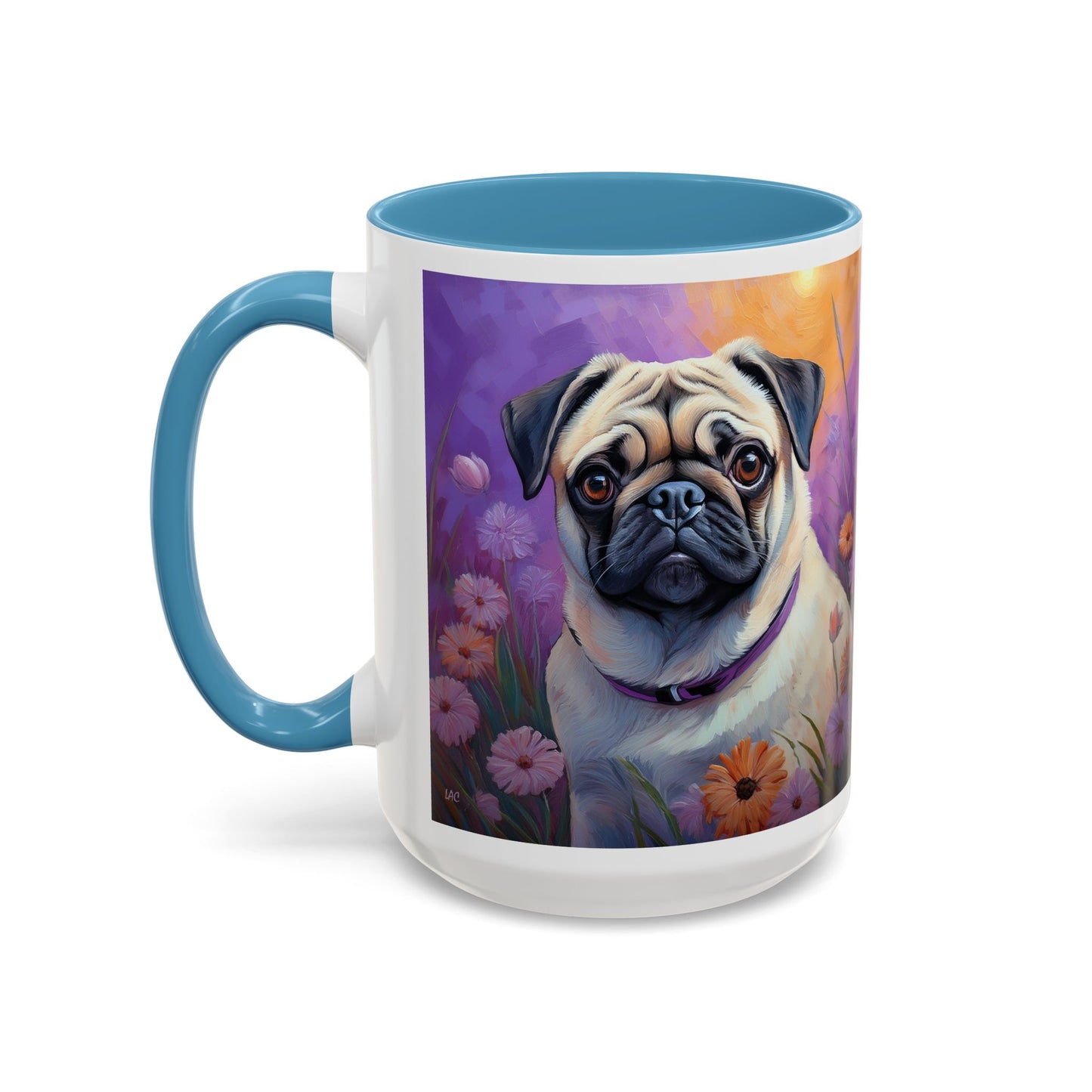 Pug - Accent Coffee Mug - 2 Sizes