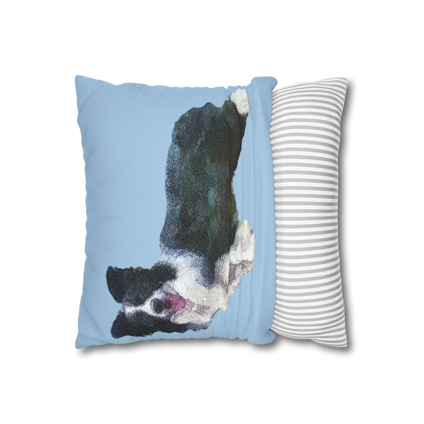 Border Collie '#1' Spun Polyester Throw Pillow