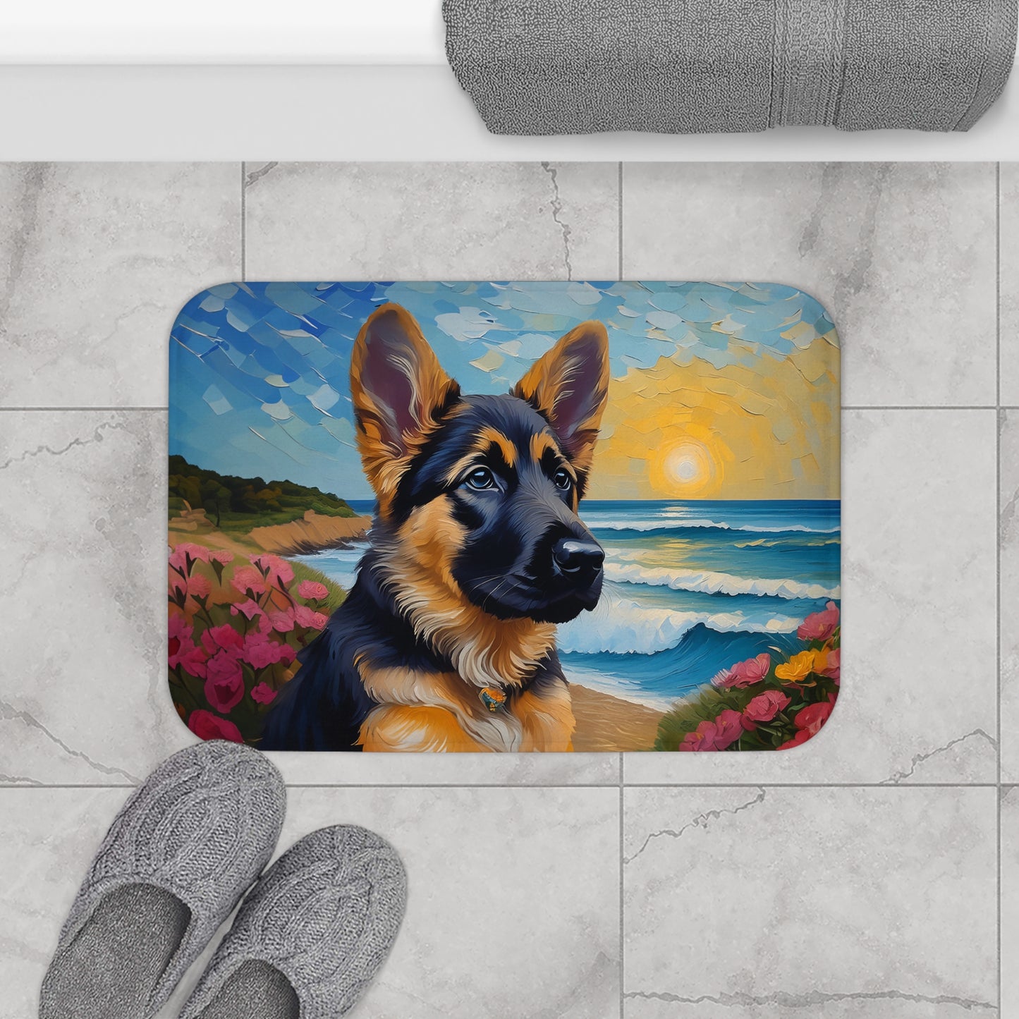 German Shepherd Puppy Bathroom Rug Mat