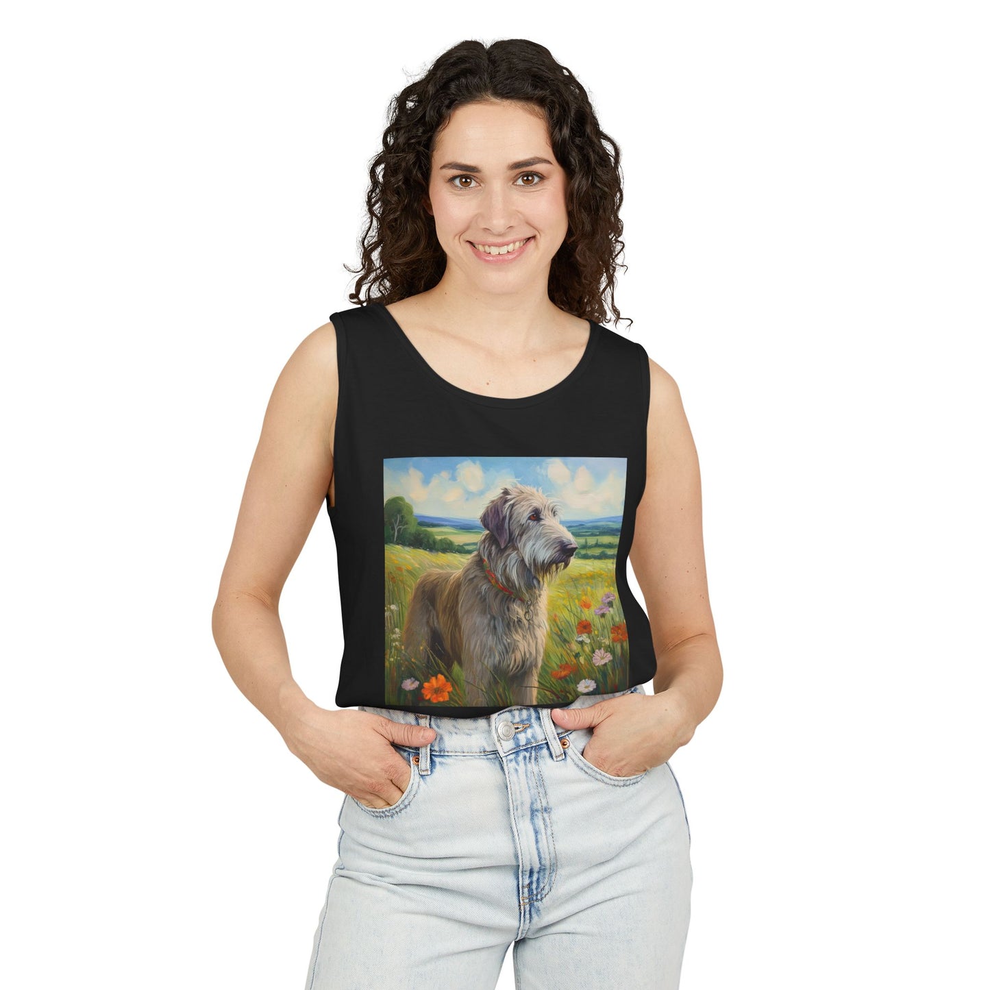 Irish Wolfhound Unisex Relaxed Fit Garment-Dyed Tank Top