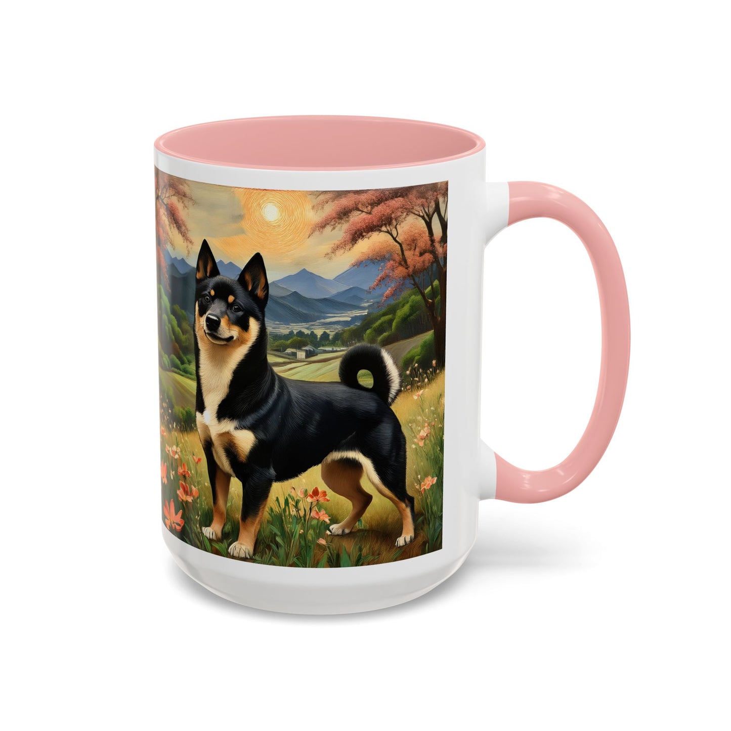 Shiba Inu - Black and Tan -- Ceramic Accent Coffee Mug (11, 15oz)