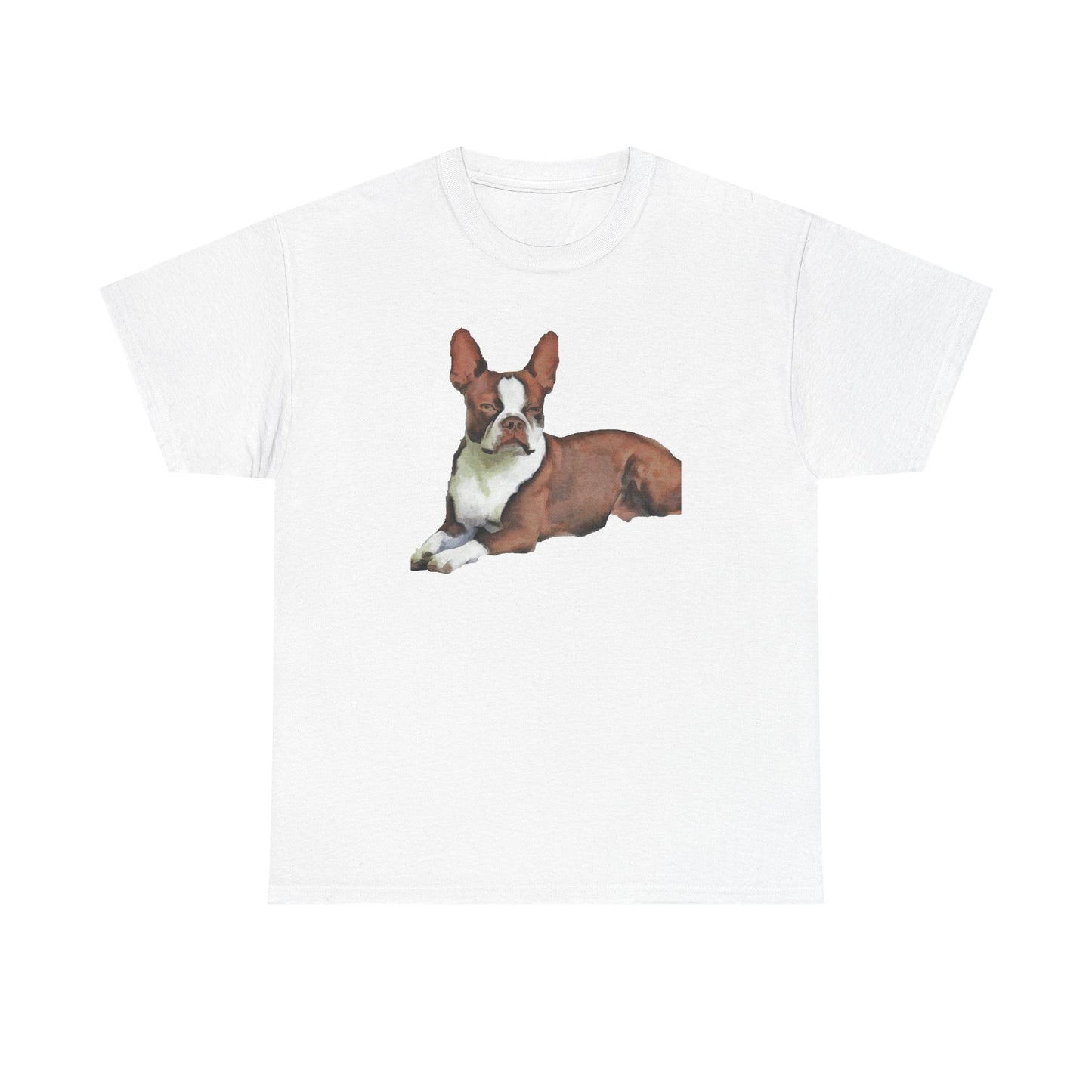 Boston Terrier - Brown & White Unisex Heavy Cotton Tee