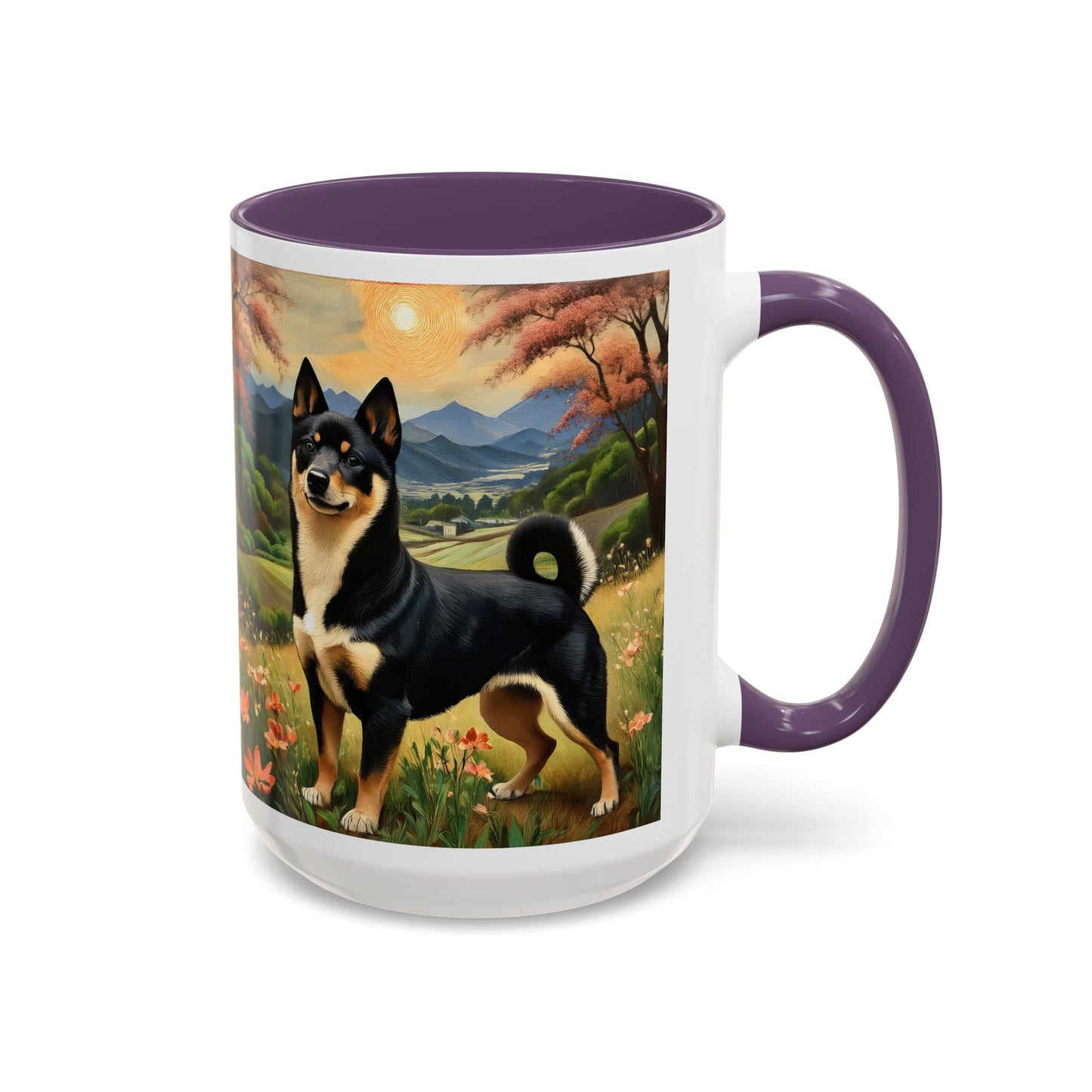 Shiba Inu - Black and Tan -- Ceramic Accent Coffee Mug (11, 15oz)