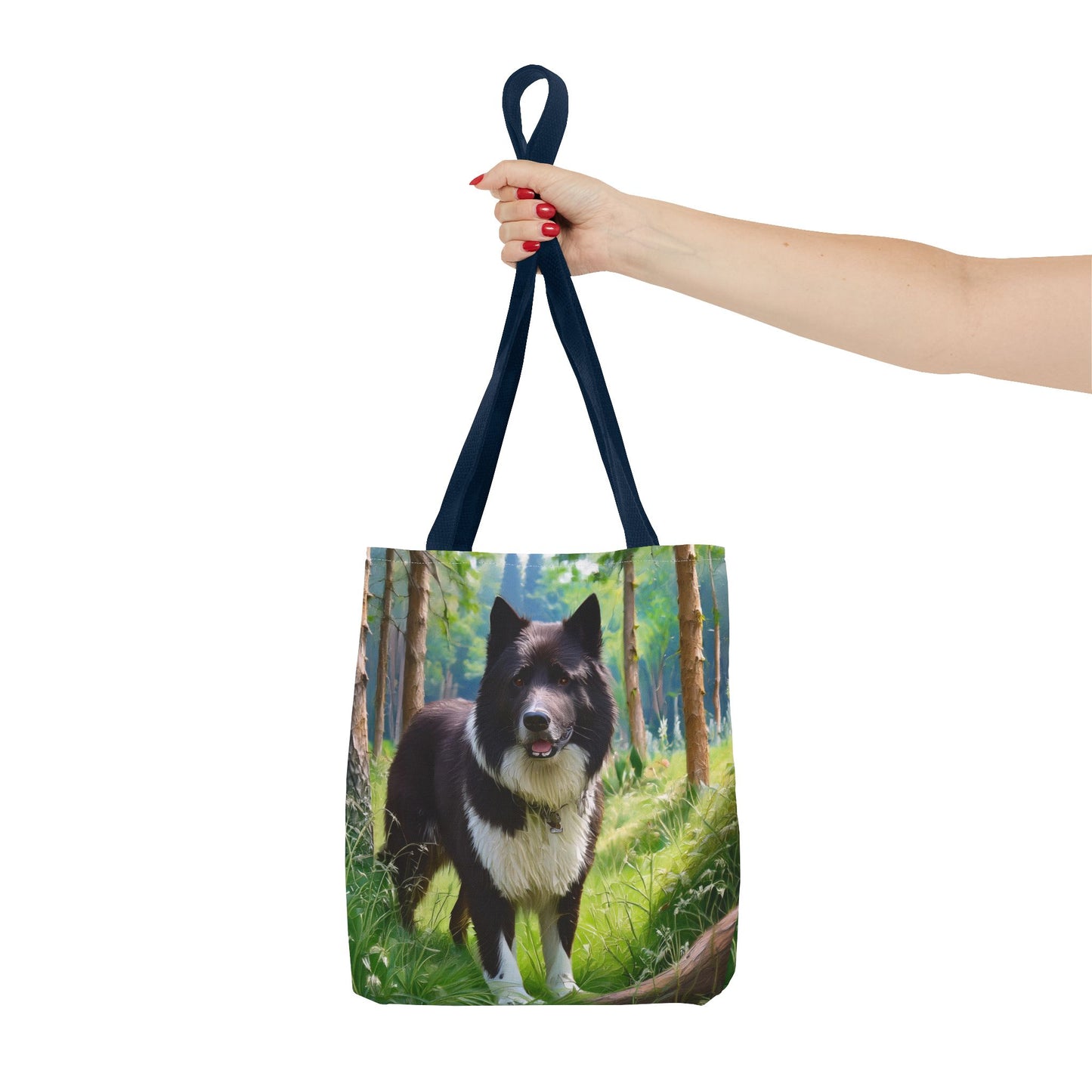 Karelian Bear Dog Polyester Tote Bag (AOP)