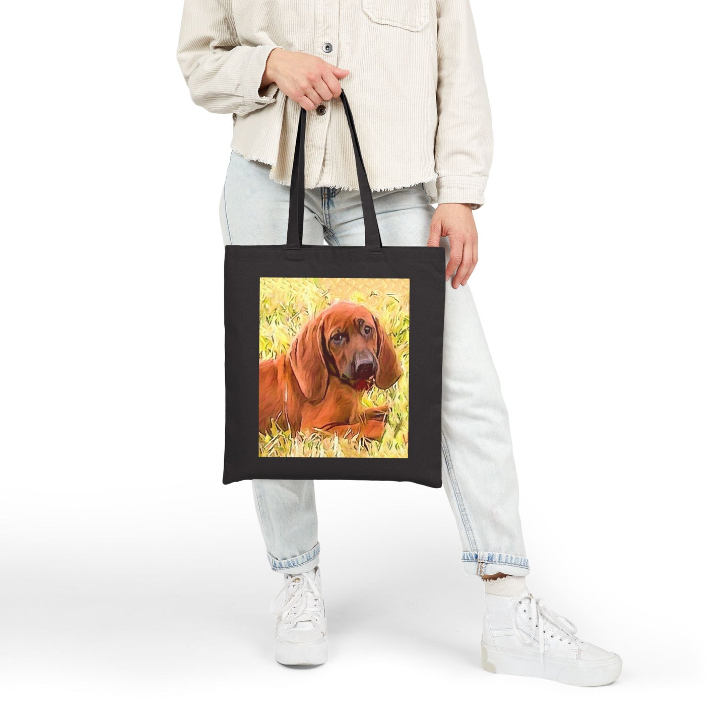 Redbone Coonhound Cotton Canvas Tote Bag