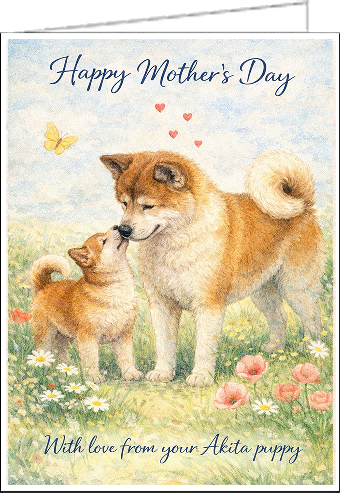 Noble Akita Mother's Day Card: A Touch of Loyalty and Love
