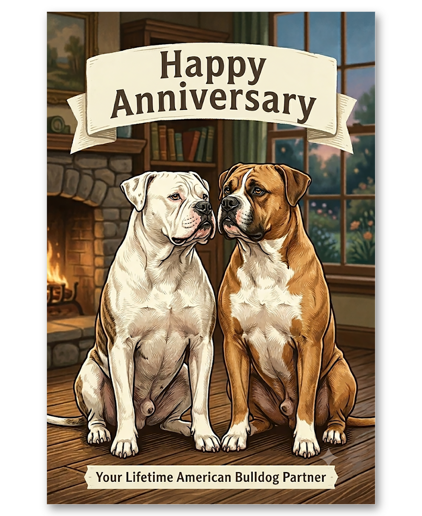 American Bulldog Anniversary Card