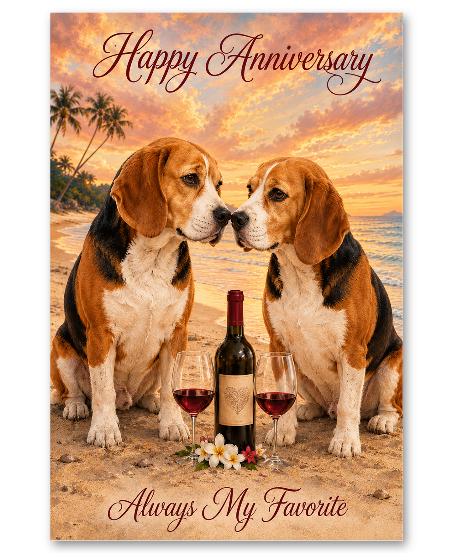 Beagles - Anniversary on the Beach