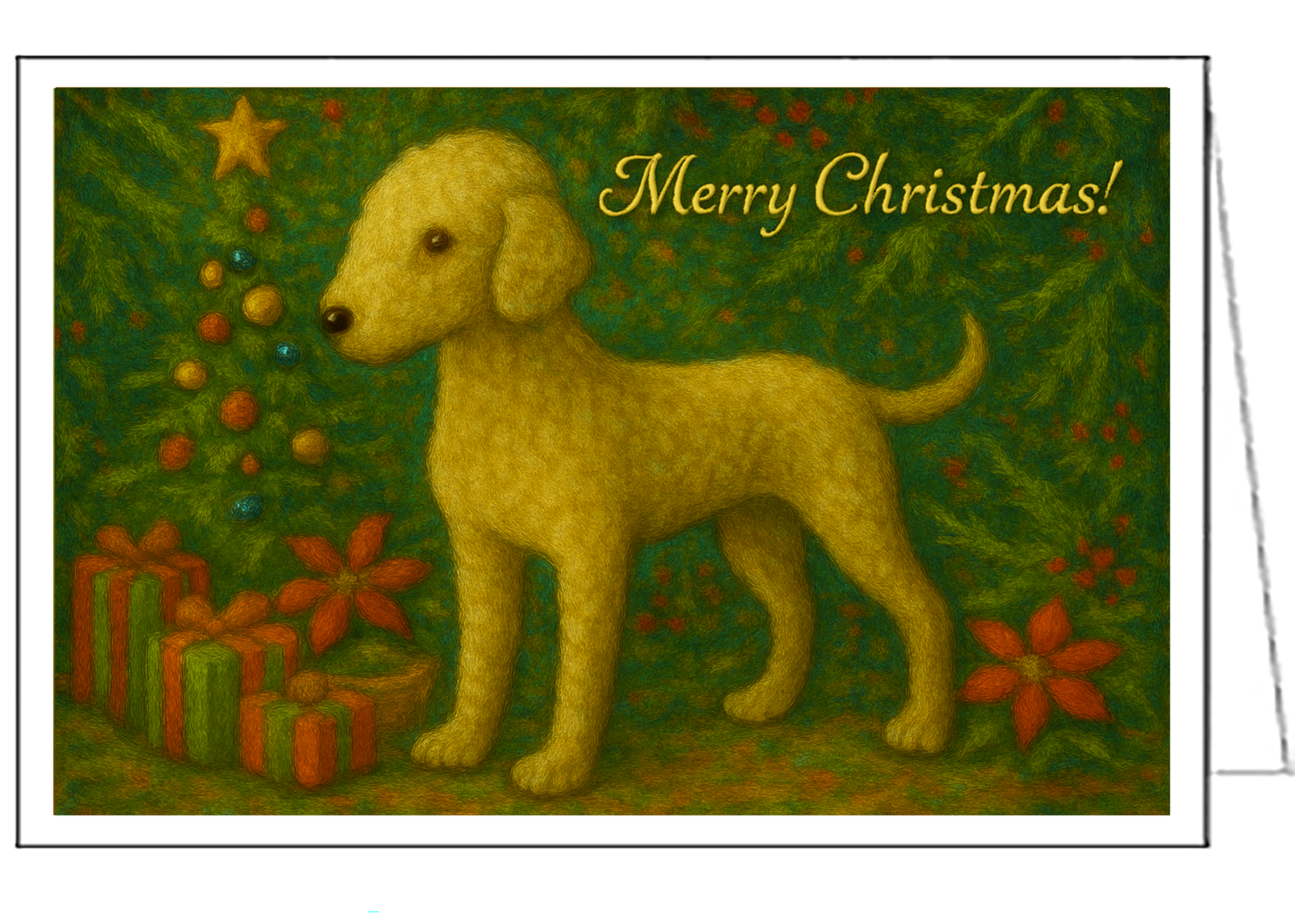 Bedlington Terrier Fine Art Christmas Cards - Set of 6