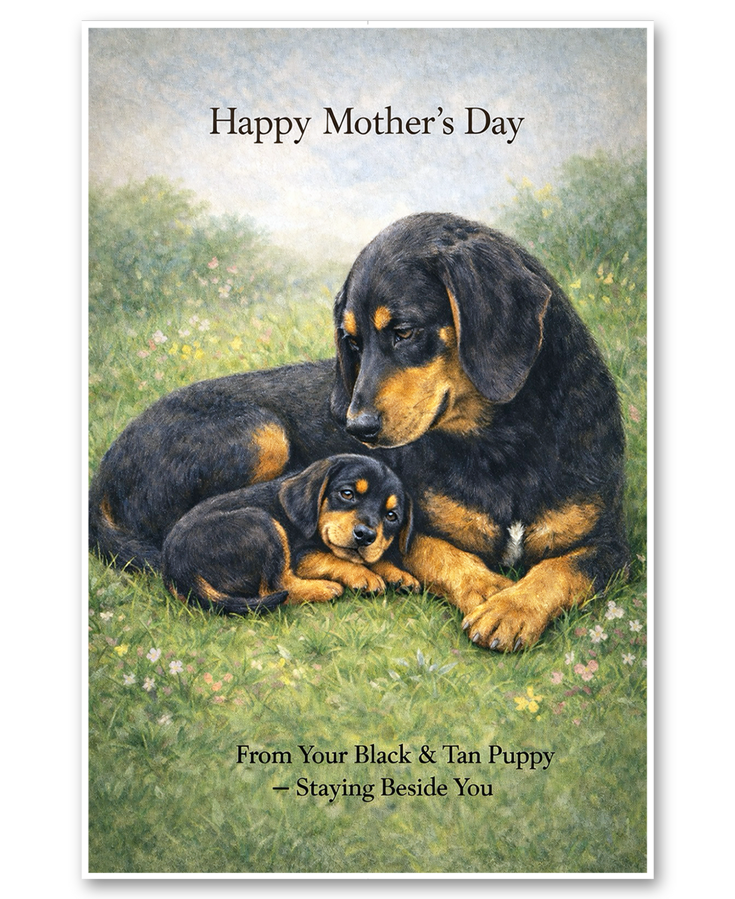 Black & Tan Coonhound - Staying Beside You - Mother's Day