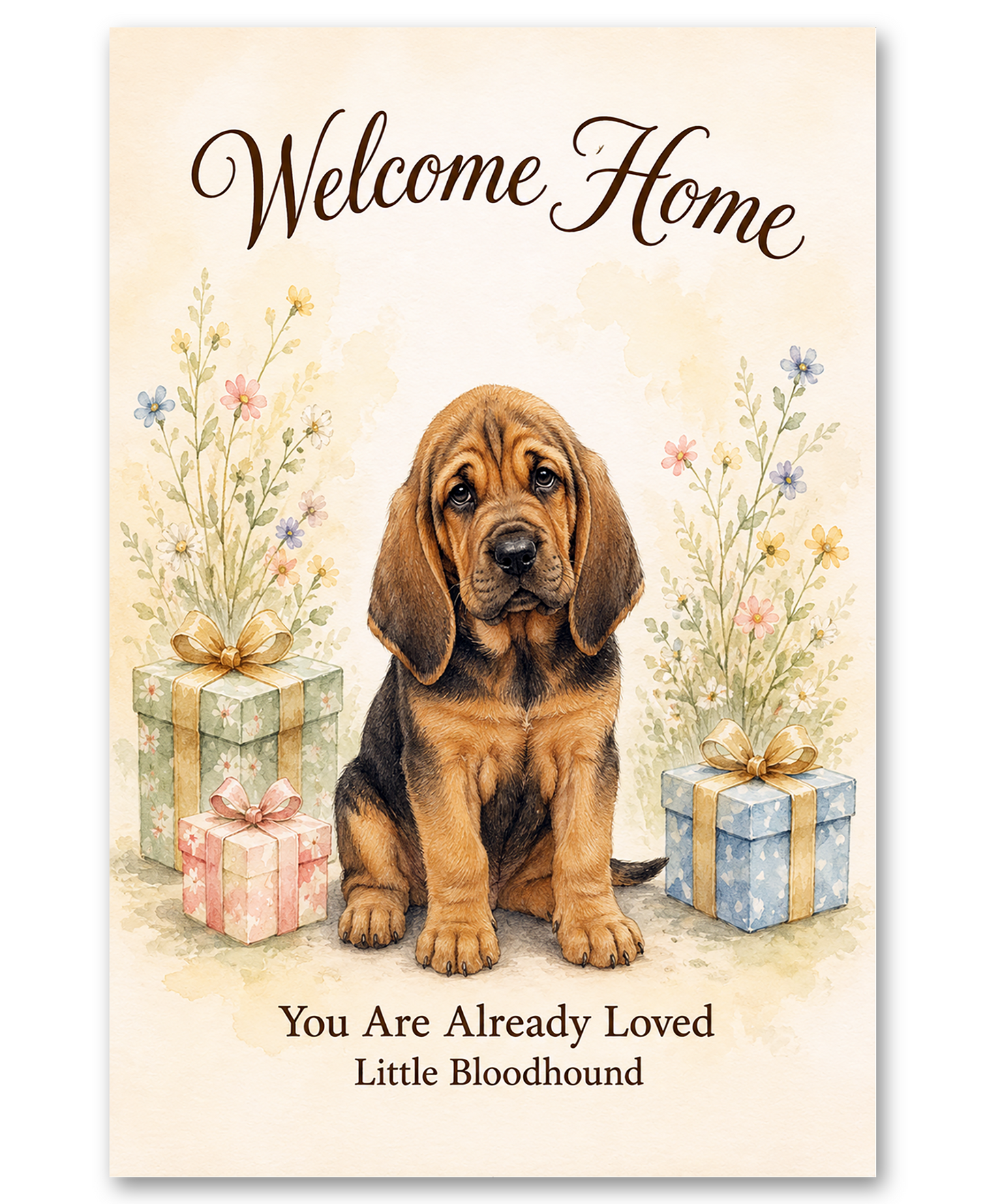 Bloodhound - Welcome Home Little Bloodhound - New Puppy Card