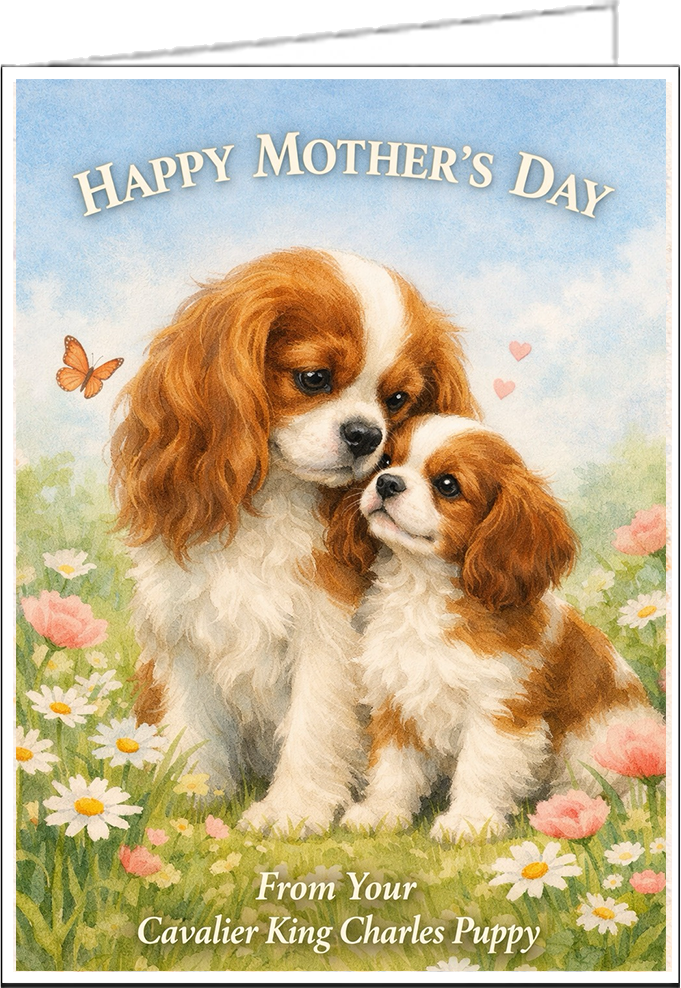 Cavalier King Charles Spaniel Mother's Day Card