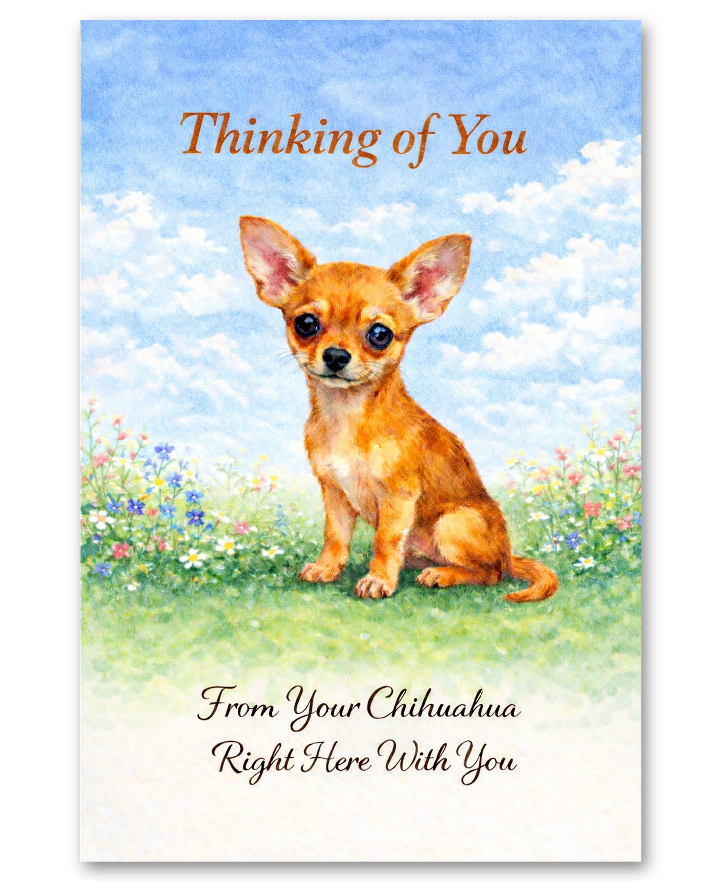 Chihuahua - Right Here With You - Thinking Of You Greeting Card
