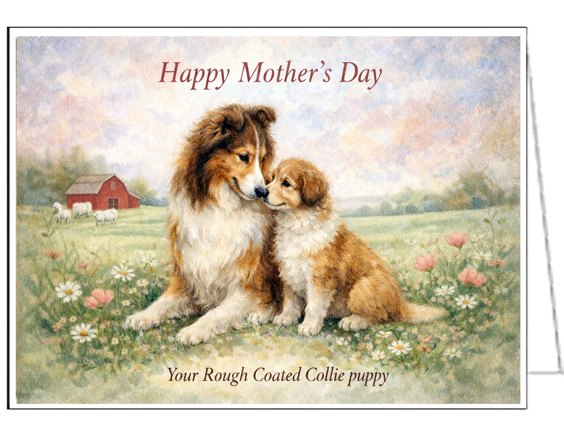 Rough Coated Collie Mother's Day Card