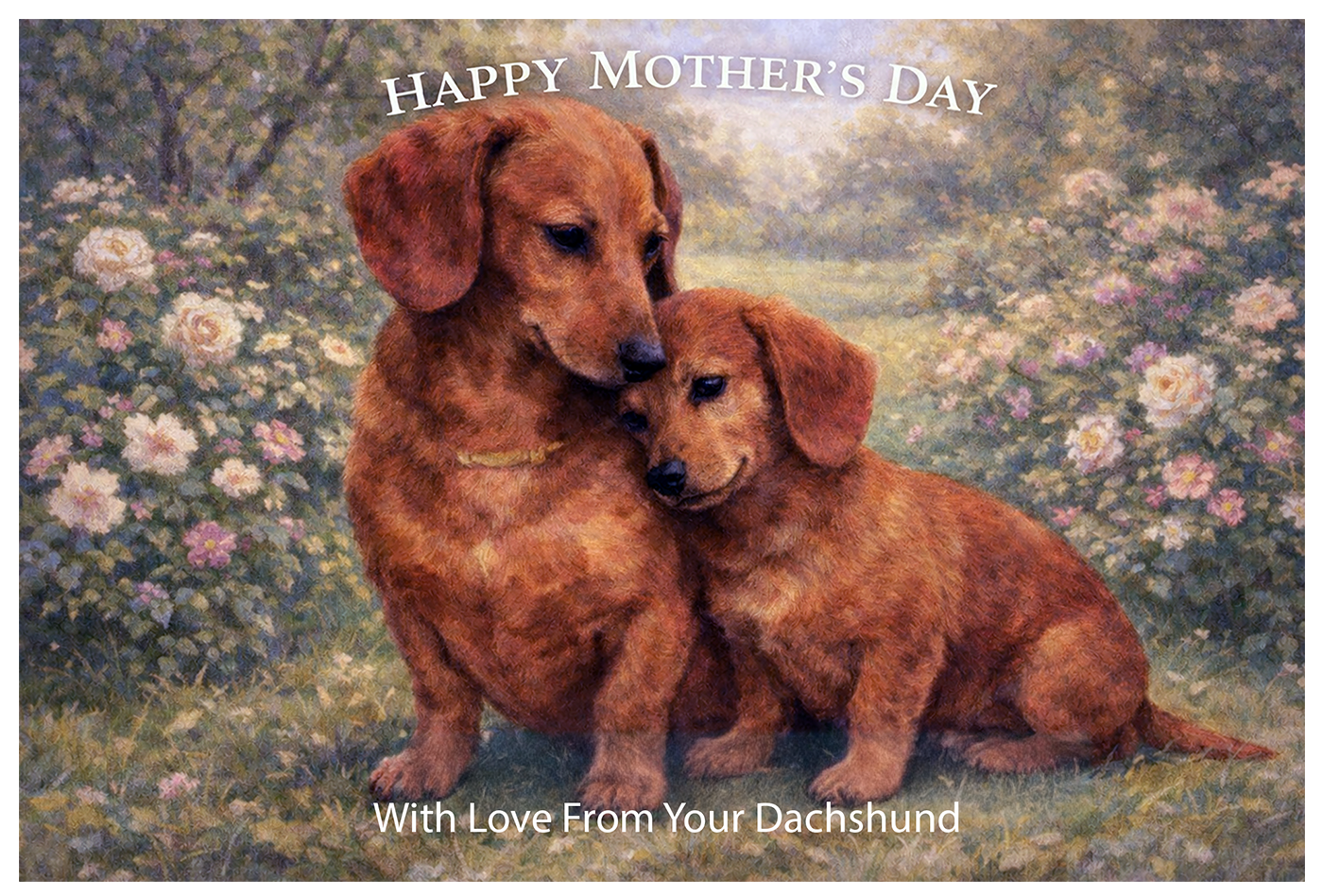 Dachshund's Heartfelt Mother's Day Card