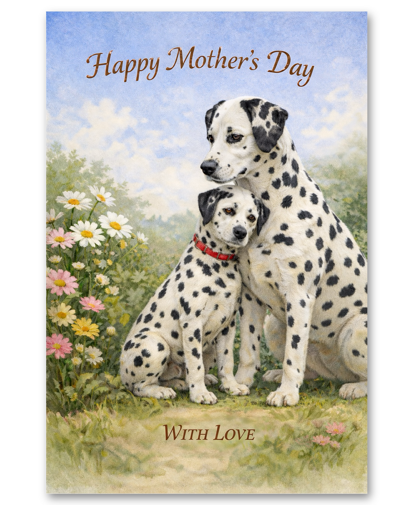 Dalmatian- With Love - Mother's Day Card
