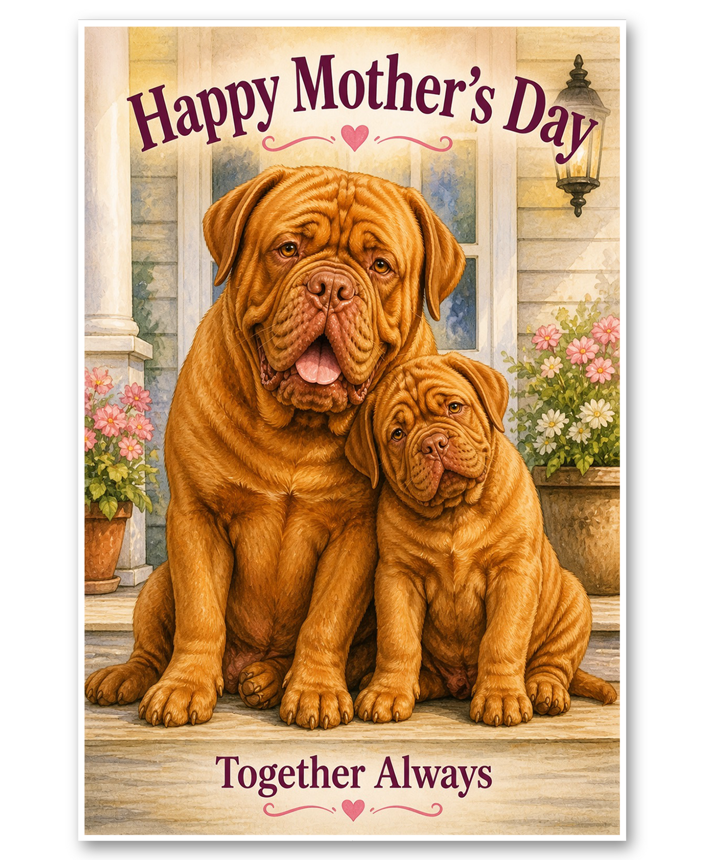 Dogue des Bordeaux - Together Always - Mother's Day Card