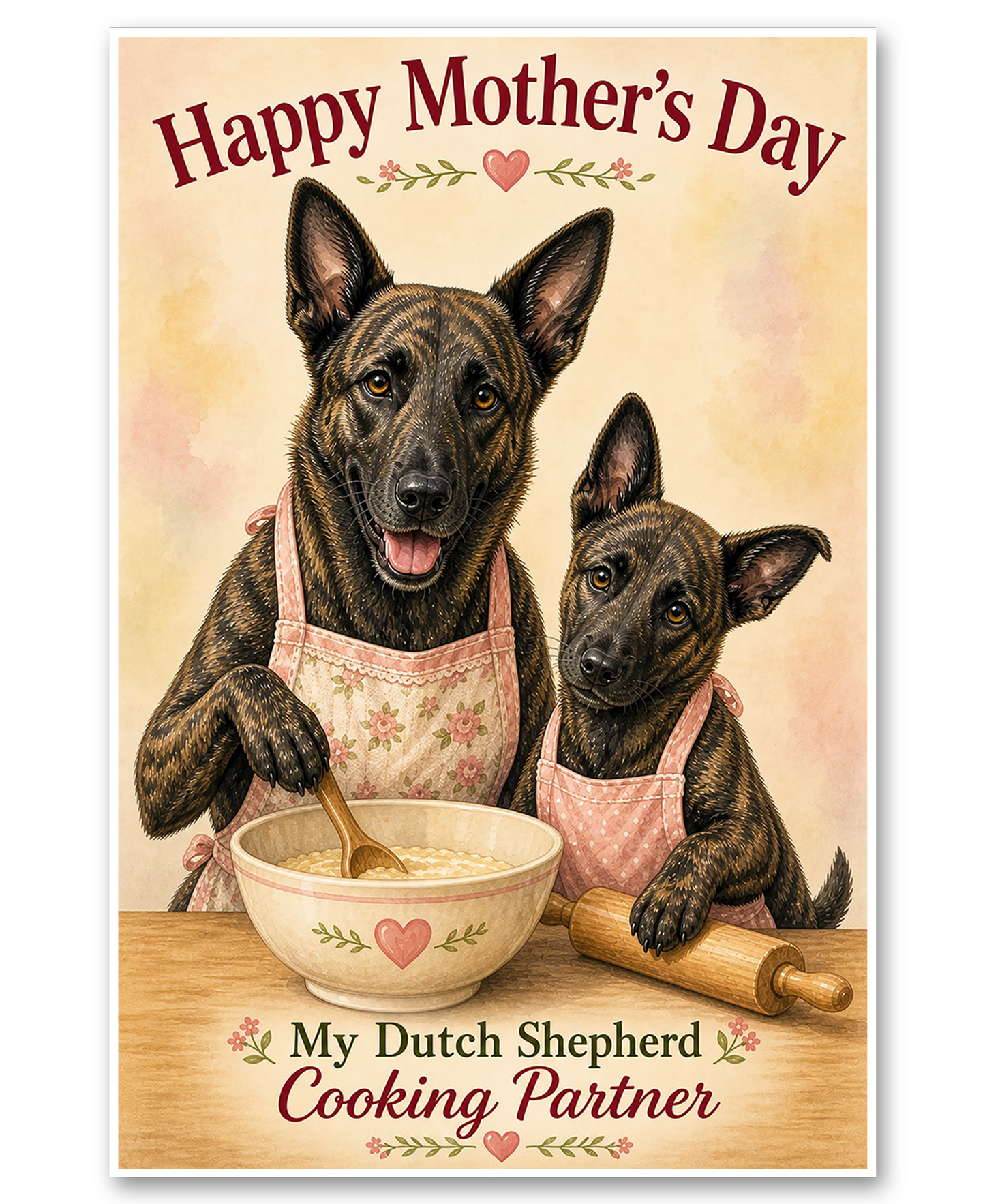 Dutch Shepherd Cooking Partner - Mother's Day Card