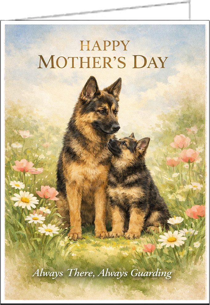 German Shepherd - Always There, Always Guarding- Mother's Day Card