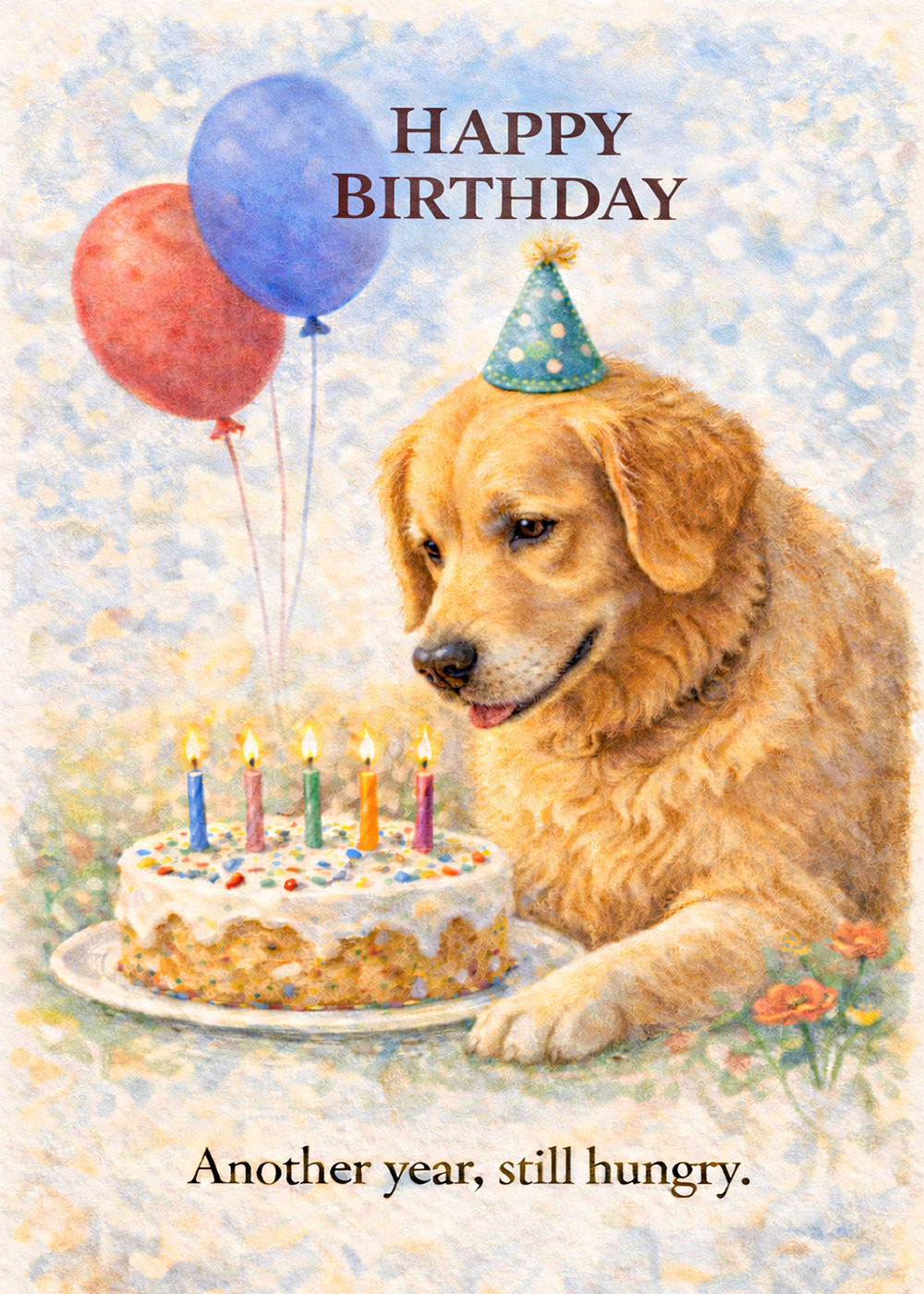 Golden Retriever Birthday Card #1