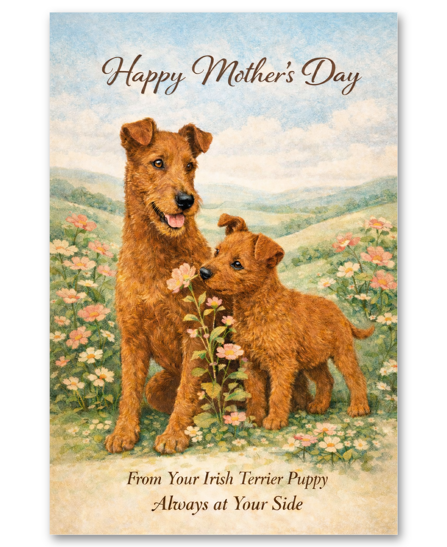 Irish Terrier - Always At Your Side - Mother's Day Card