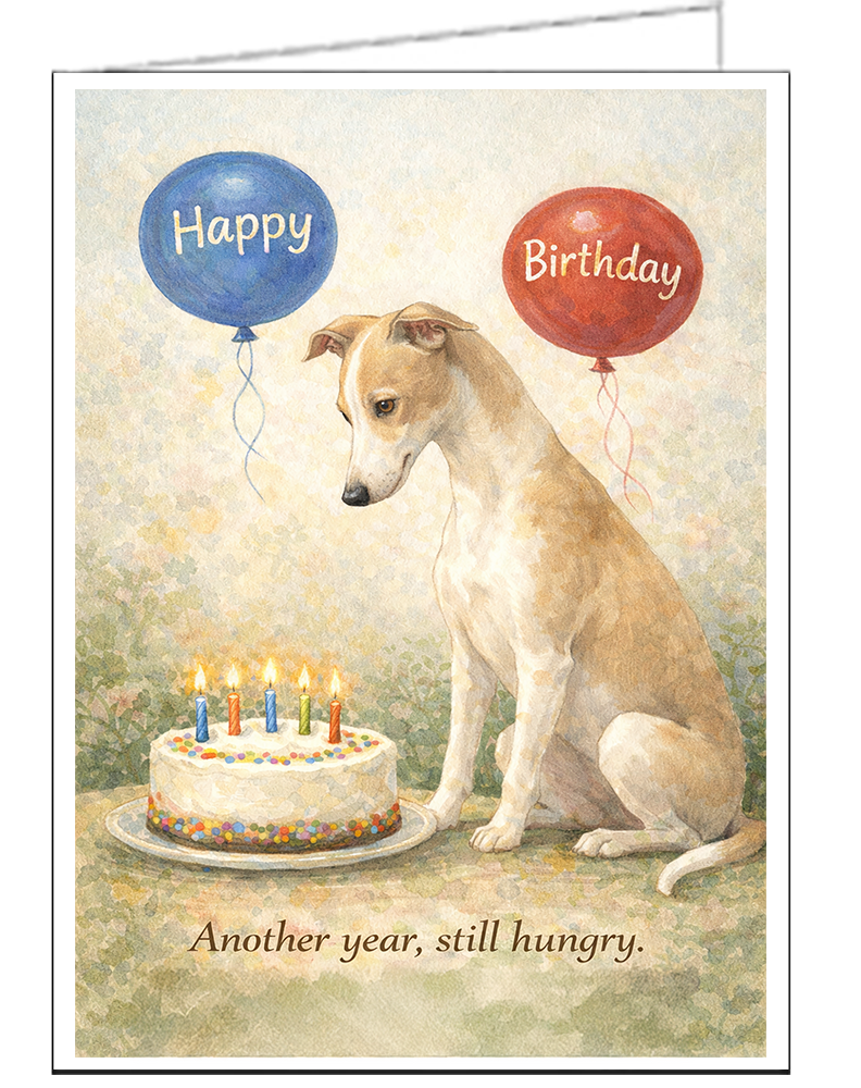Italian Greyhound Birthday Card