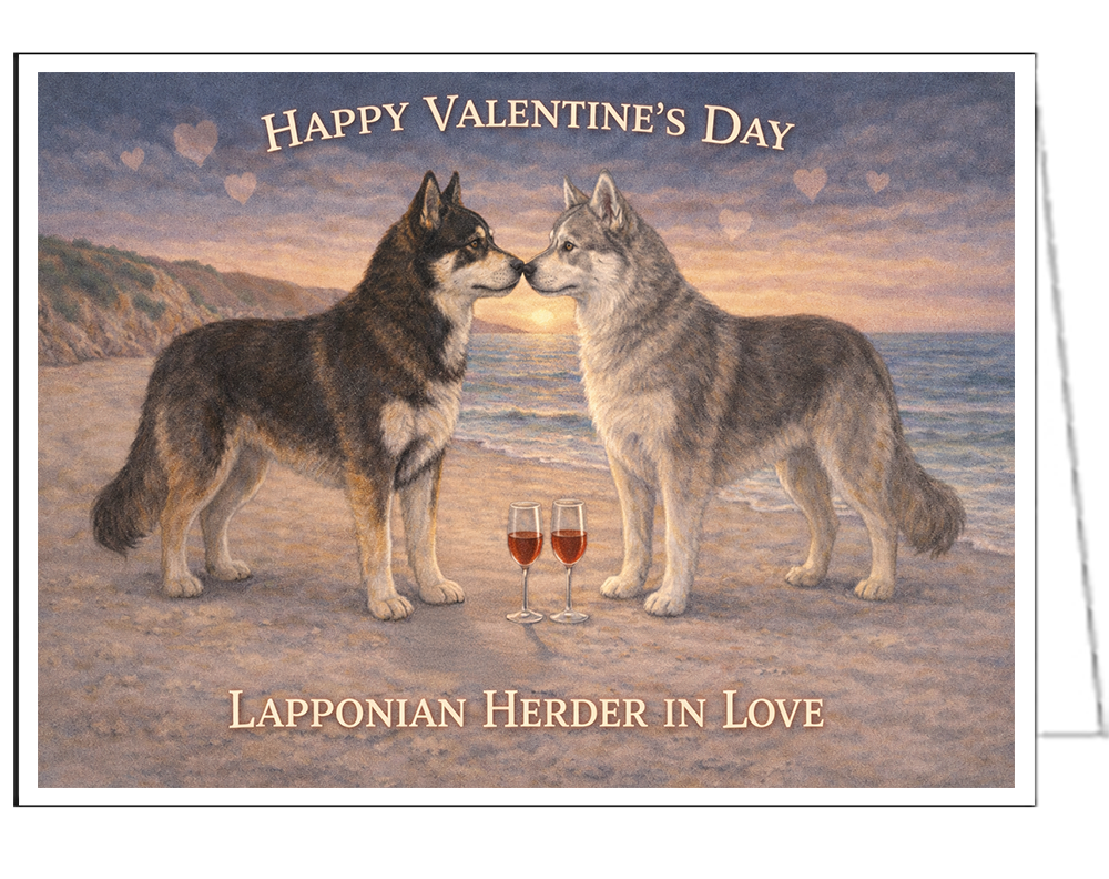 Lapponian Herder Single Valentine Card