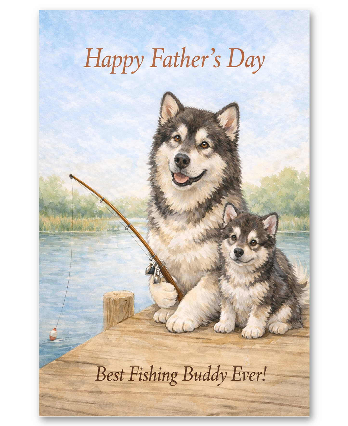 Malamute - Best Fishing Buddies - Mother's Day Card