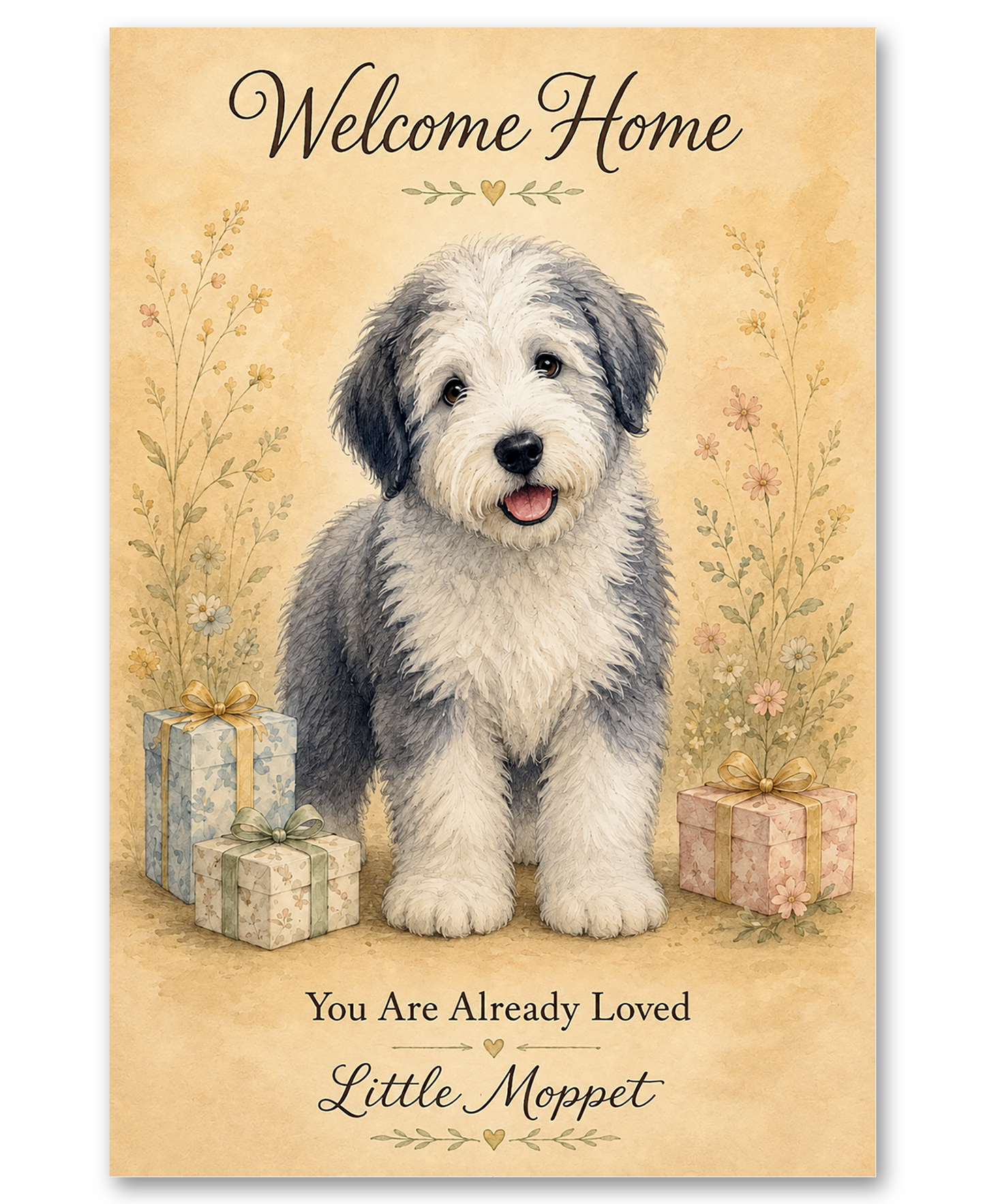 Old English Sheepdog - Welcome Home New Puppy
