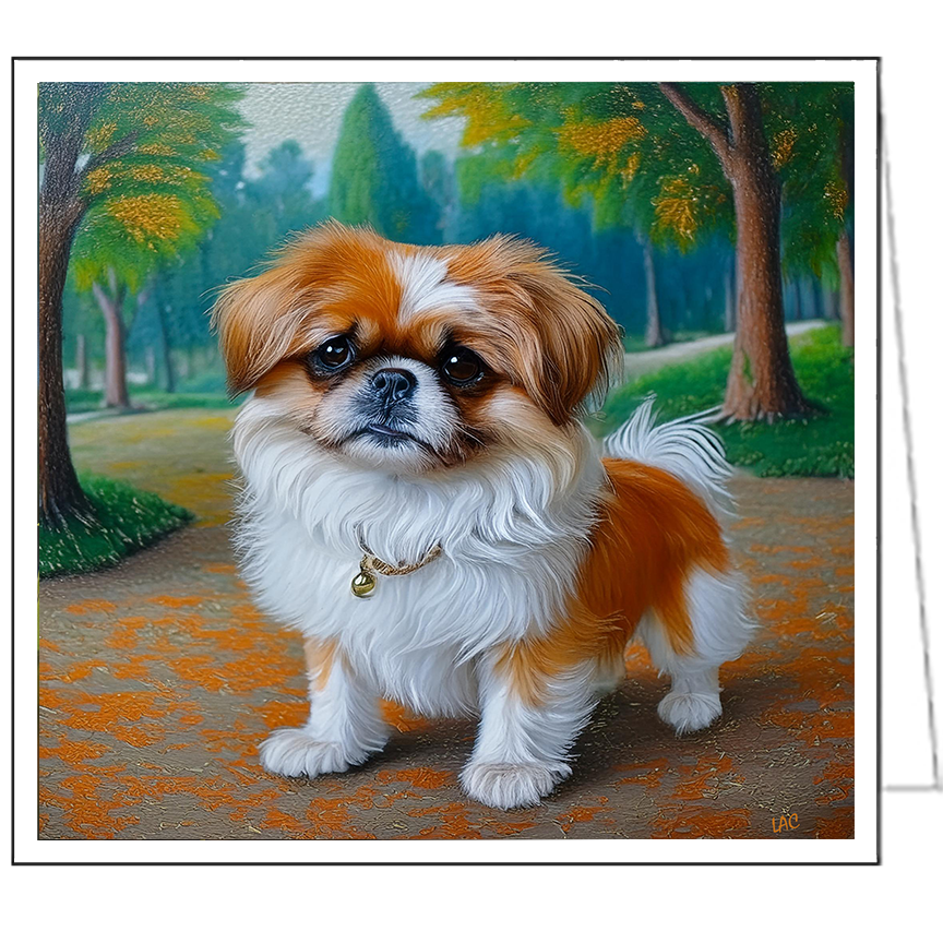 Pekingese Puppy Fine Art Notecards - Set of Six - 5¼ x 5¼ Inches