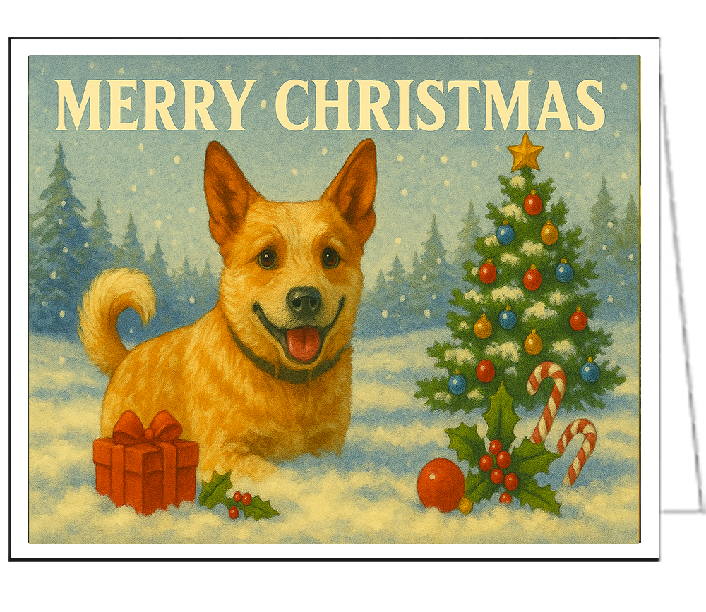 Red Heeler In the Snow Christmas Cards - Set of 6
