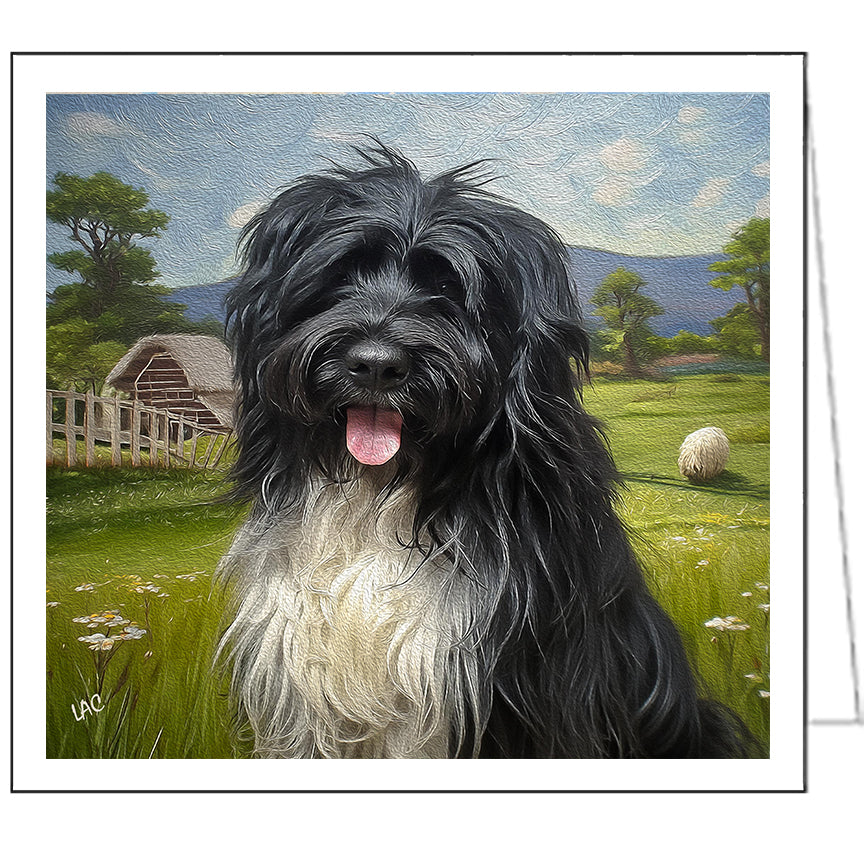 Schapendoes - Dutch Sheepdog Fine Art Notecards - Set of Six - 5¼ x 5¼ Inches