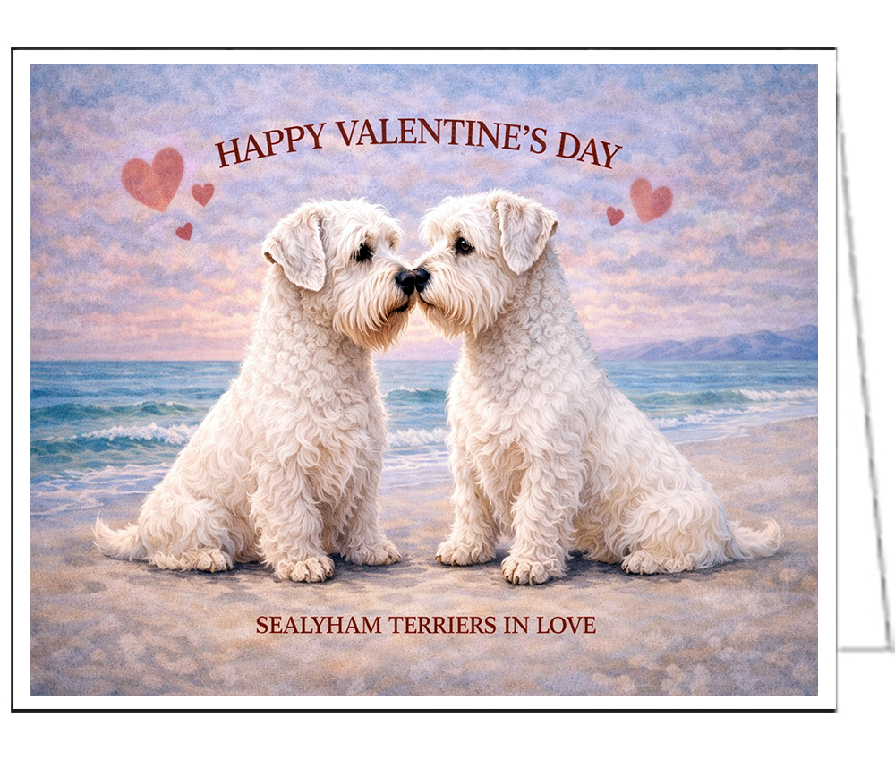 Sealyham Terriers In Love - Valentine Card