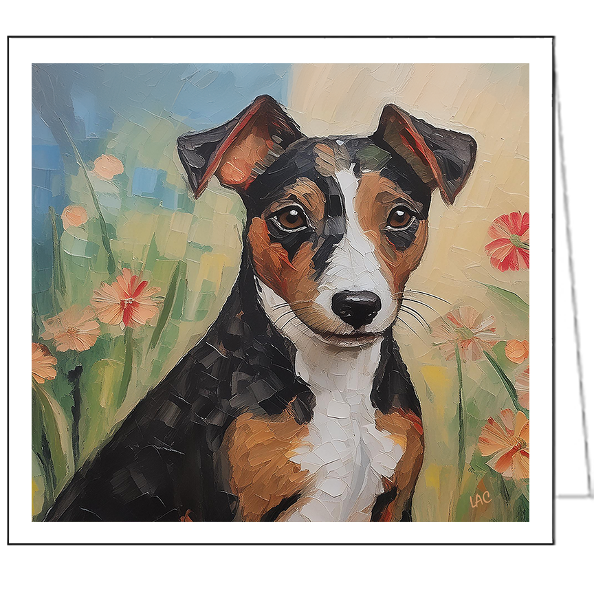 Teddy Roosevelt Terrier Fine Art Notecards - Set of Six - 5¼ x 5¼ Inches