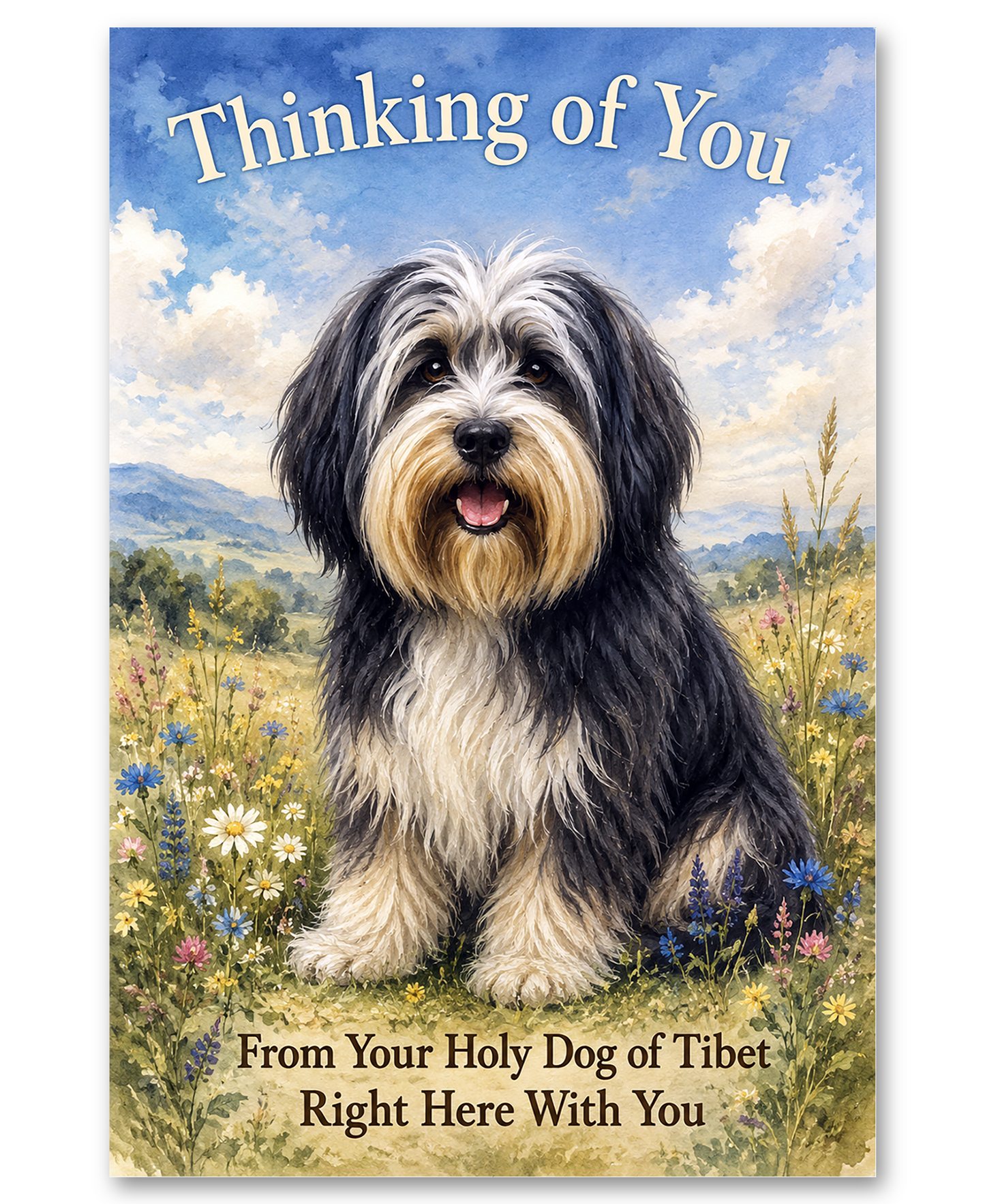 Tibetan Terrier - Thinking of You Card