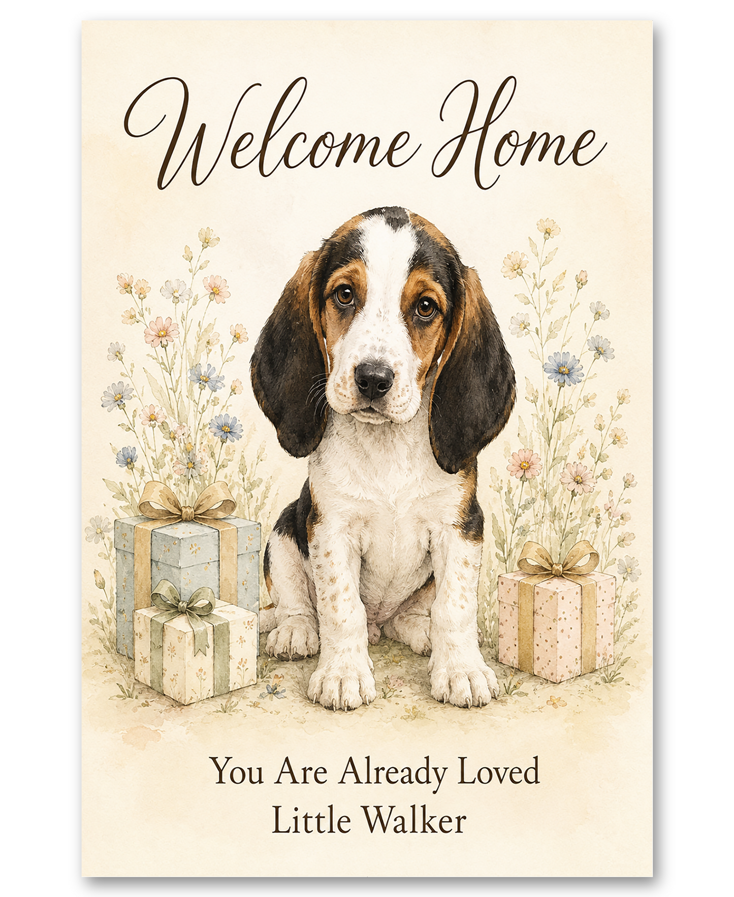 Treeing Walker Coonhound - Welcome Home - Family is Complete - New Puppy Card