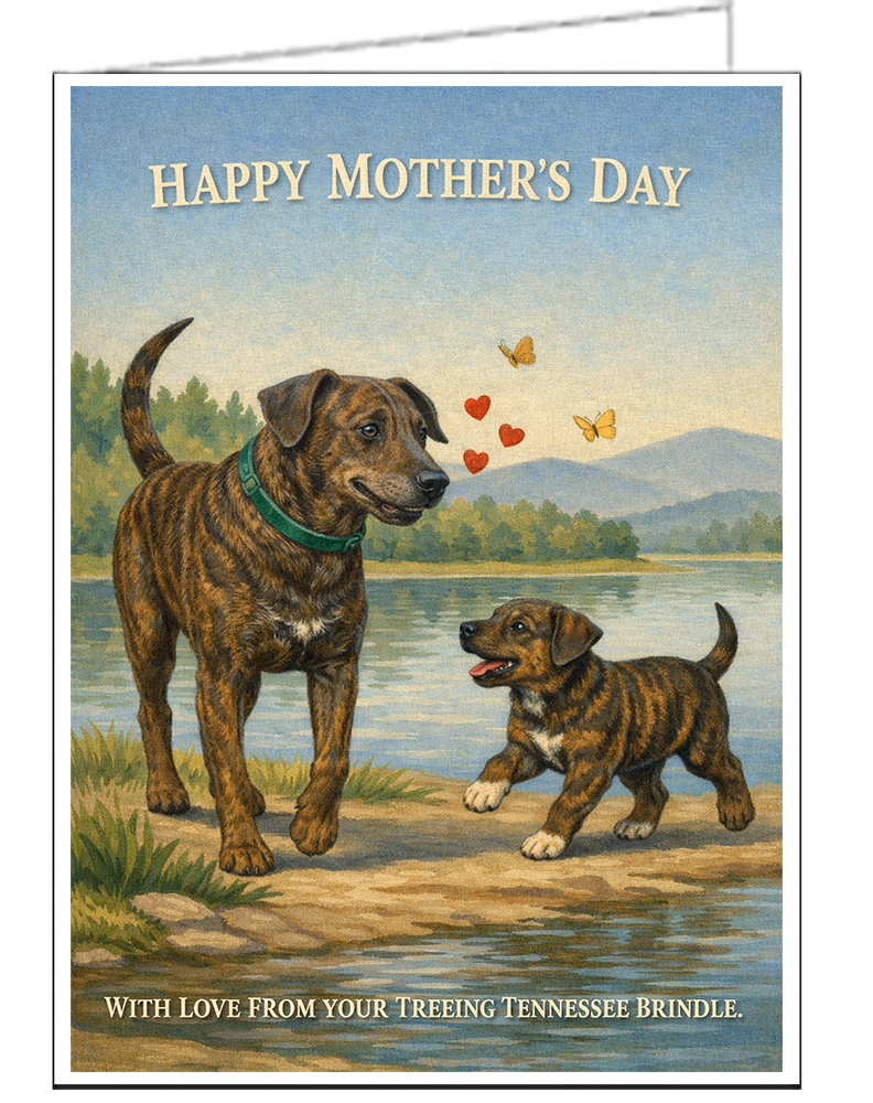 Treeing Tennessee Brindle - Single Mother's Day Card
