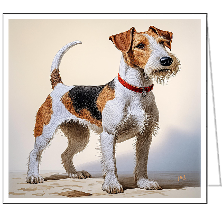Wire Fox Terrier Fine Art Notecards - Set of Six - 5¼ x 5¼ inches