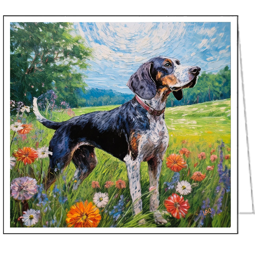 Bluetick Coonhound Fine Art Notecards - Set of Six