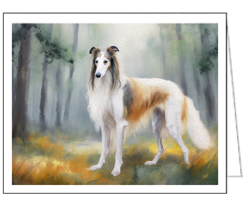 Exquisite Borzoi 'Russian Wolfhound' Fine Art Notecards - Set of 6