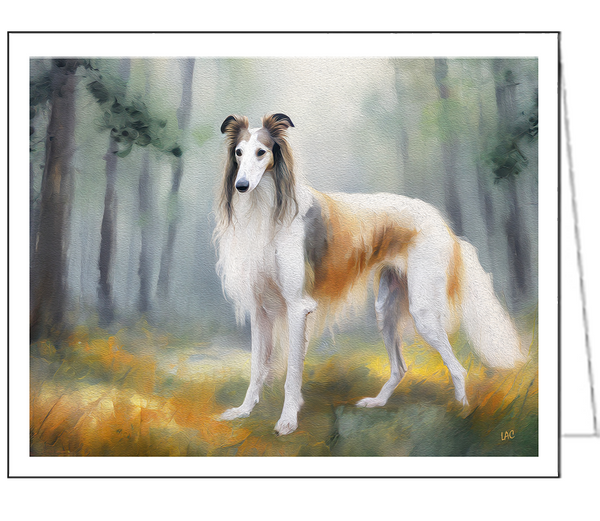 "Exquisite Borzoi 'Russian Wolfhound' Fine Art Notecards - Set of 6"