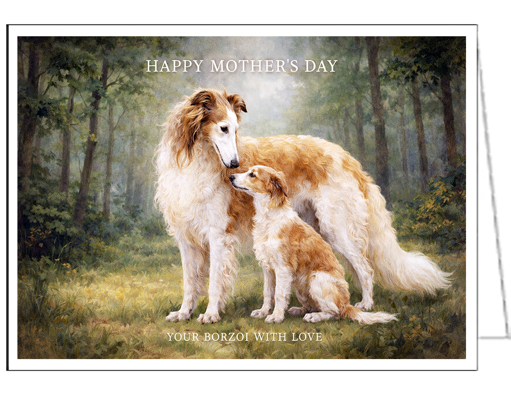 Borzoi - Russian Wolfhound Mother's Day Card