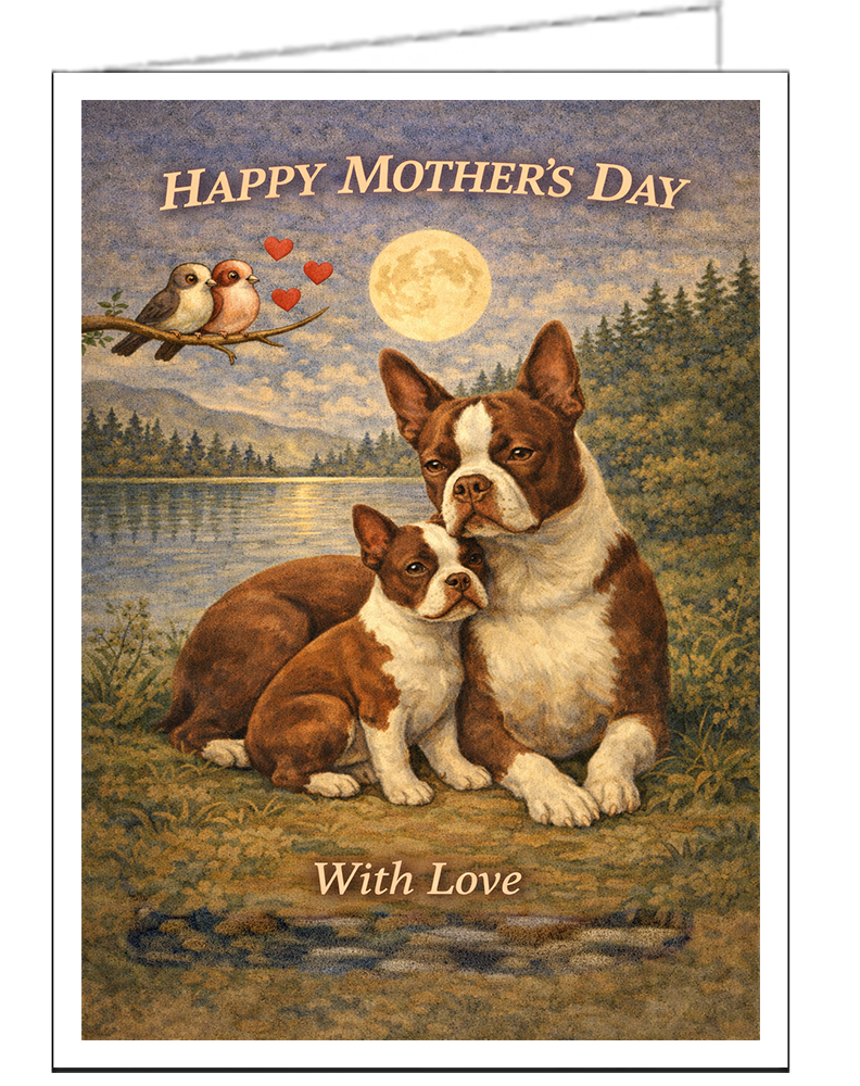 Boston Terrier - Seely - Single Mother's Day Card